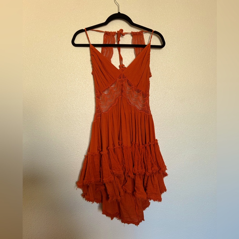 Free People Orange Dress, Backless and Flows